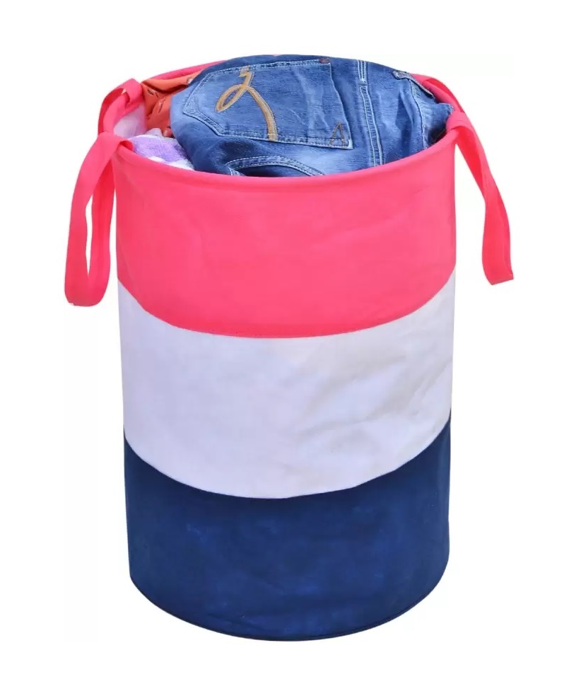 Pink Round Laundry Basket