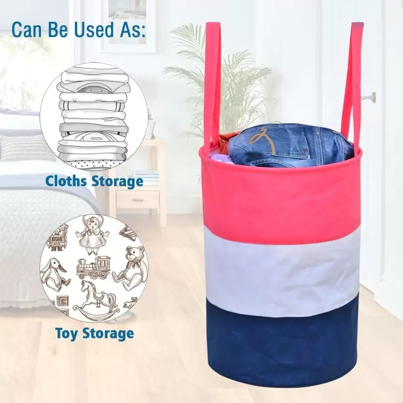 Pink Round Laundry Basket