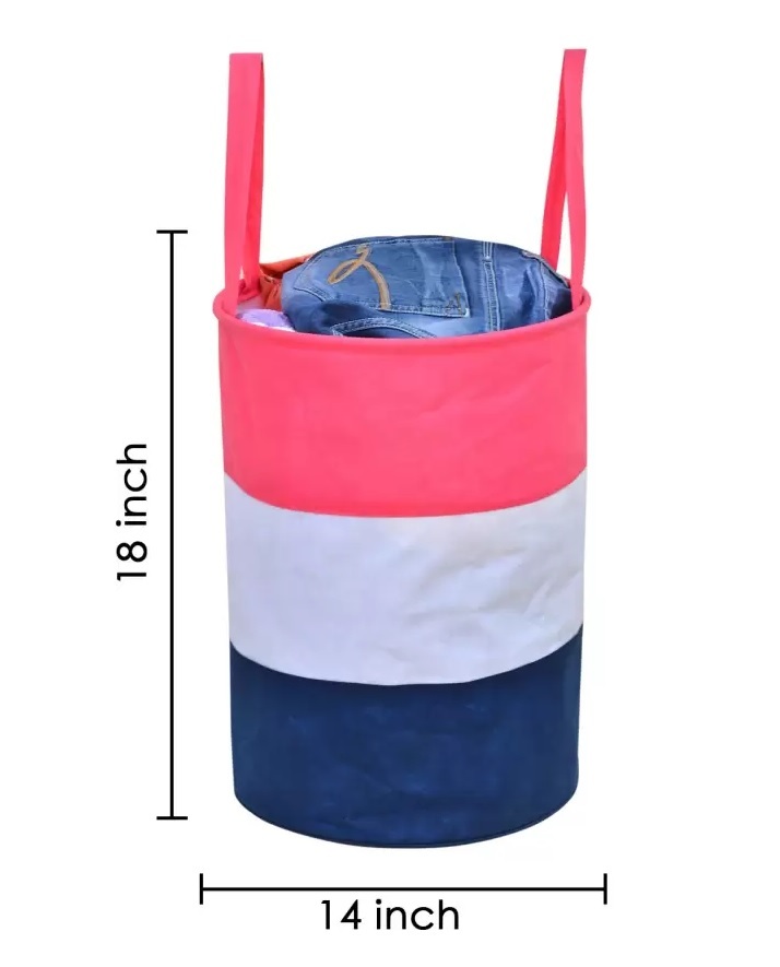 Pink Round Laundry Basket