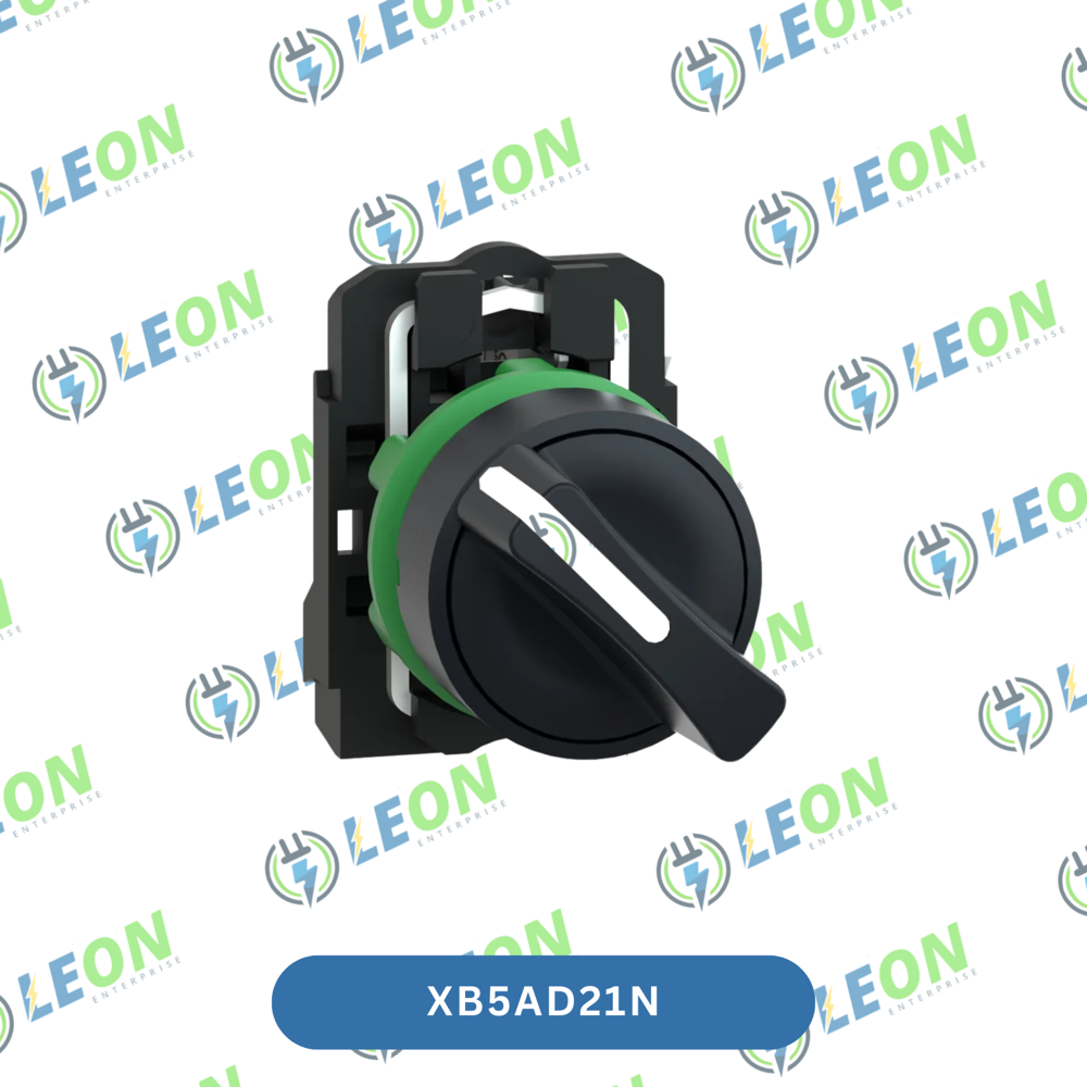 Schneider Electric Harmony XB5N Selector Switch 22 mm, Black, 1 NO, 2 Position, Stay Put | XB5AD21N