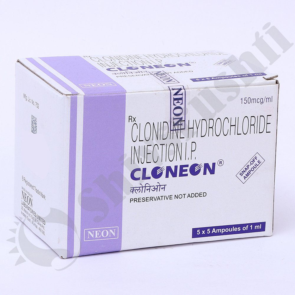 Cloneon 150mcg/ml - Clonidine Hydrochloride Injection I.p, 1ml Ampoule Packaging | Suitable For Various Medical Applications