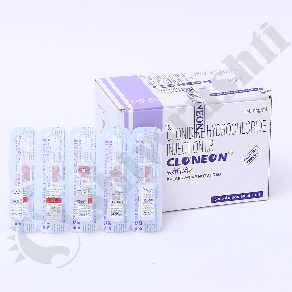 Cloneon 150mcg/ml - Clonidine Hydrochloride Injection I.p, 1ml Ampoule Packaging | Suitable For Various Medical Applications