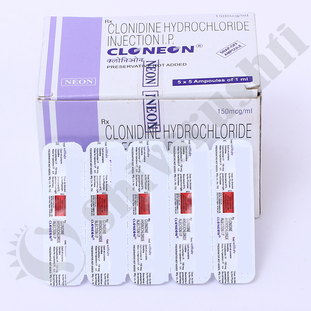 Cloneon 150mcg/ml - Clonidine Hydrochloride Injection I.p, 1ml Ampoule Packaging | Suitable For Various Medical Applications