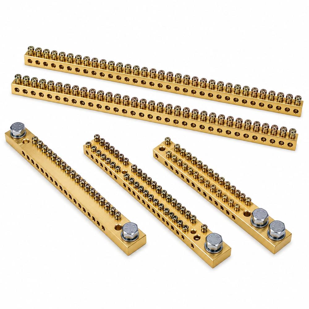 BRASS DOUBLE POLE NEUTRAL BAR