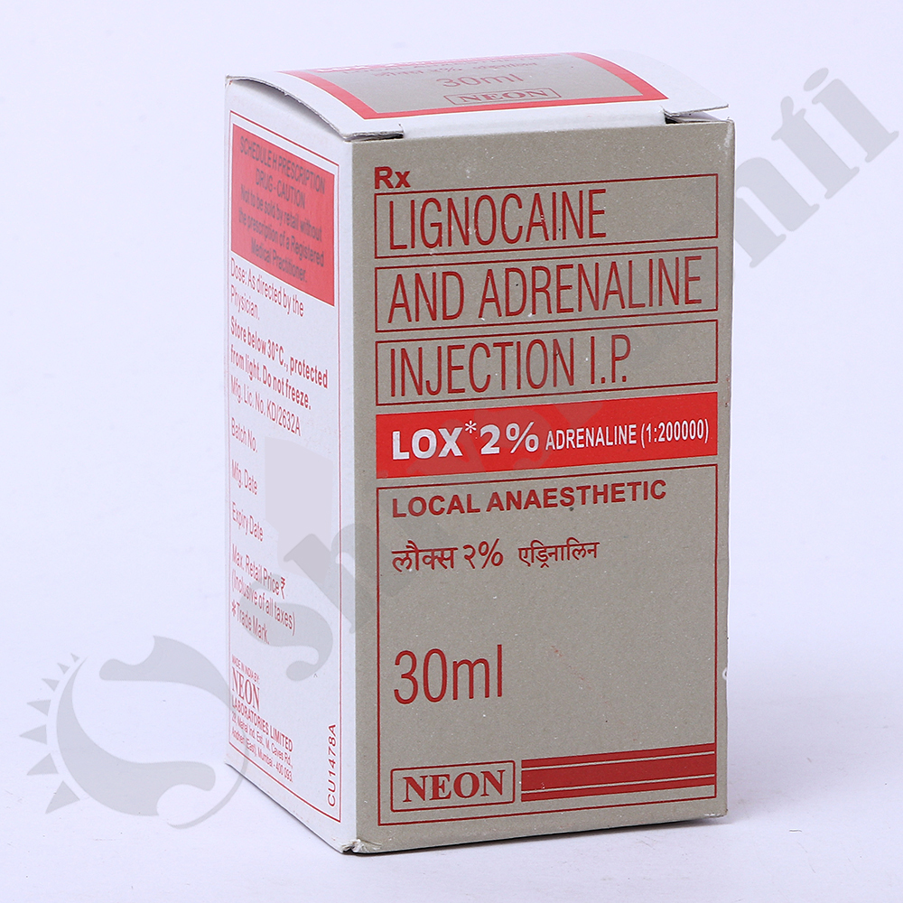 Lox 2% Adrenaline - Lignocaine And Adrenaline Injection I.p, Suitable For Local Anesthesia And Pain Management