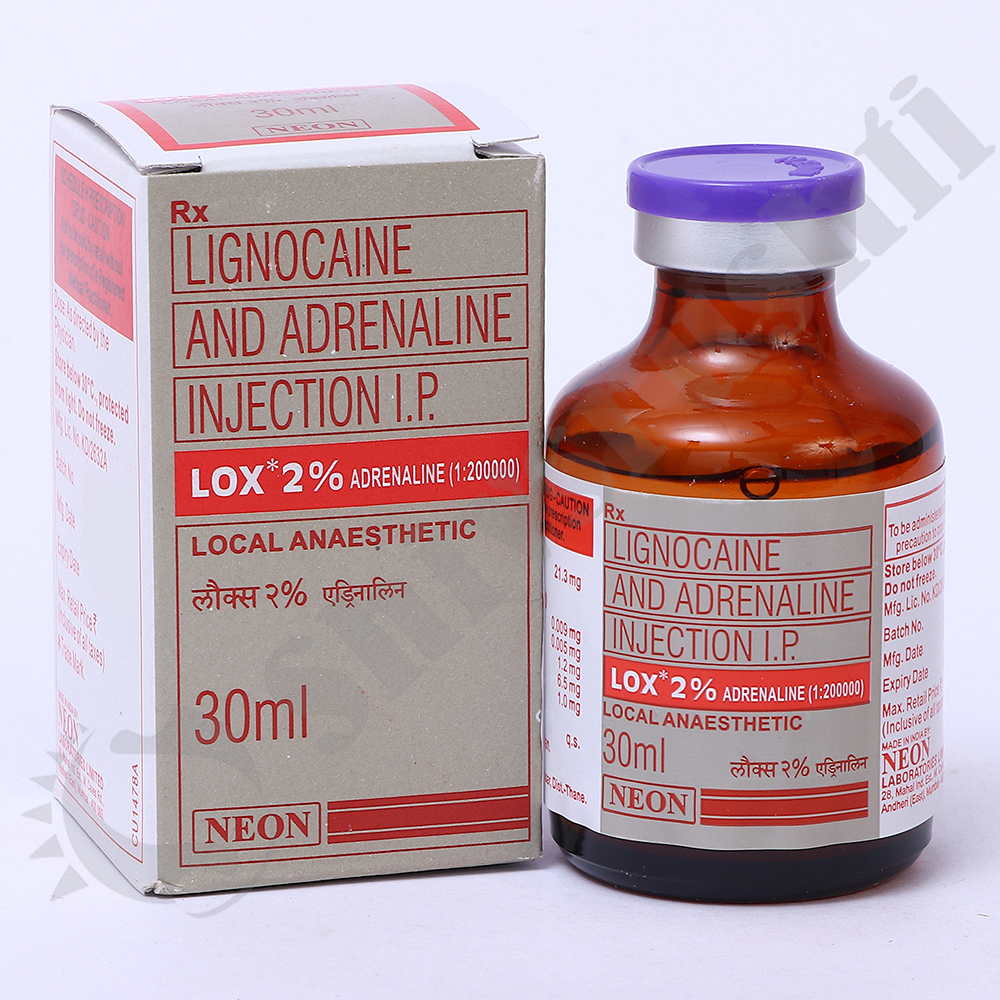 Lox 2% Adrenaline - Lignocaine And Adrenaline Injection I.p, Suitable For Local Anesthesia And Pain Management