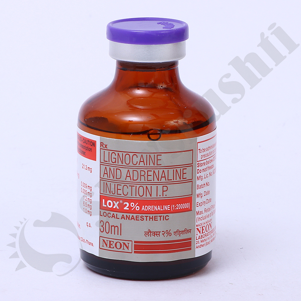 Lox 2% Adrenaline - Lignocaine And Adrenaline Injection I.p, Suitable For Local Anesthesia And Pain Management