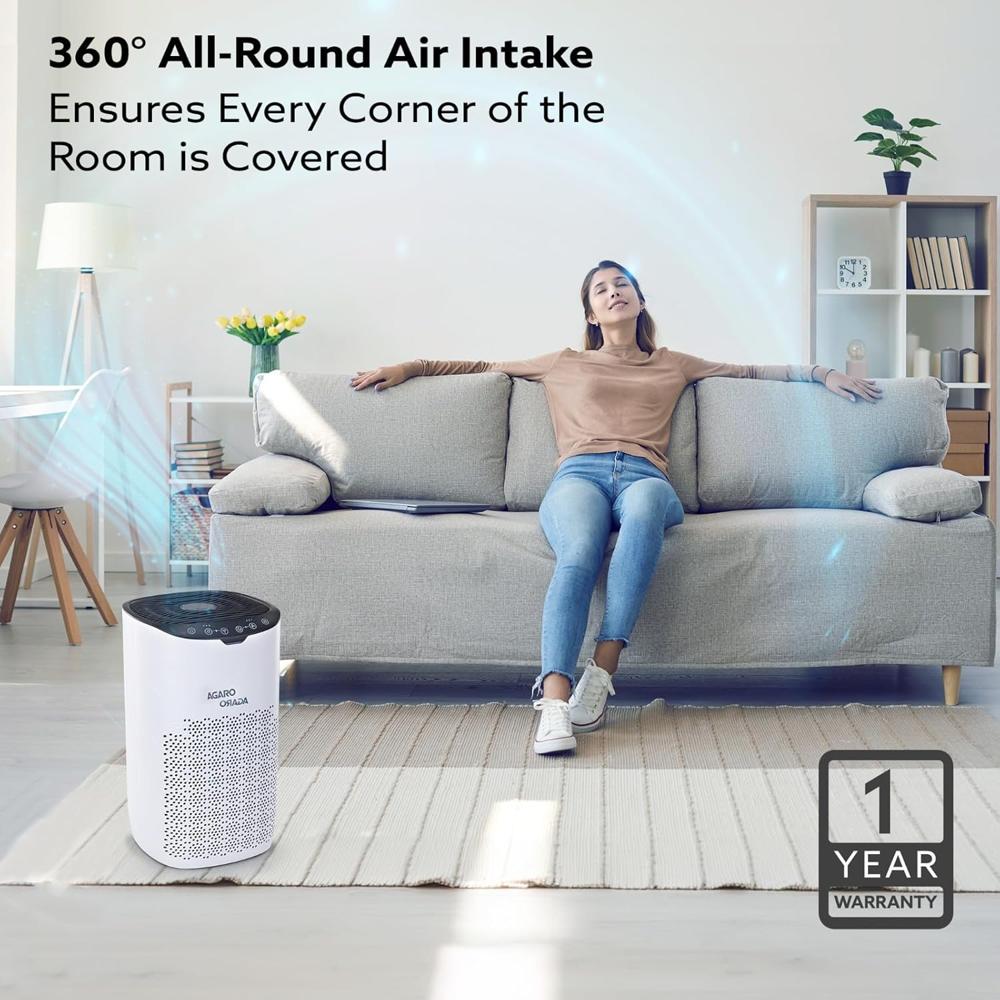 AGARO Royal Air Purifier For Home, Bedroom,True HEPA Filter H13, Removes 99.99% Pollutants, Bacteria, Virus & PM 0.1 Pa (34234)