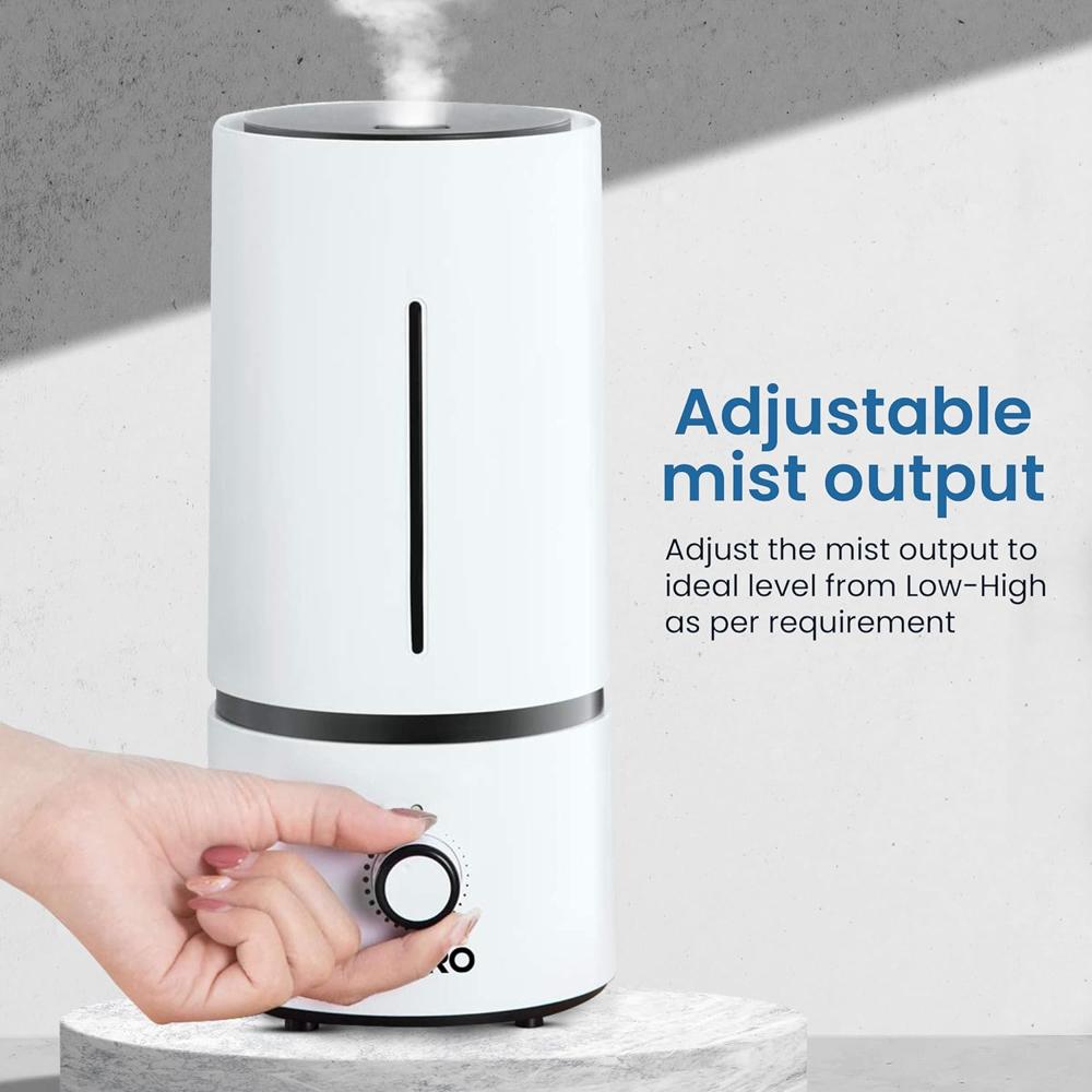 AGARO Caspian Cool Mist Ultrasonic Humidifier, 1.7 Litres, For Bedroom, Home, Office, Adjustable Mist Output, Super Quiet, Auto Shut Off (33653)