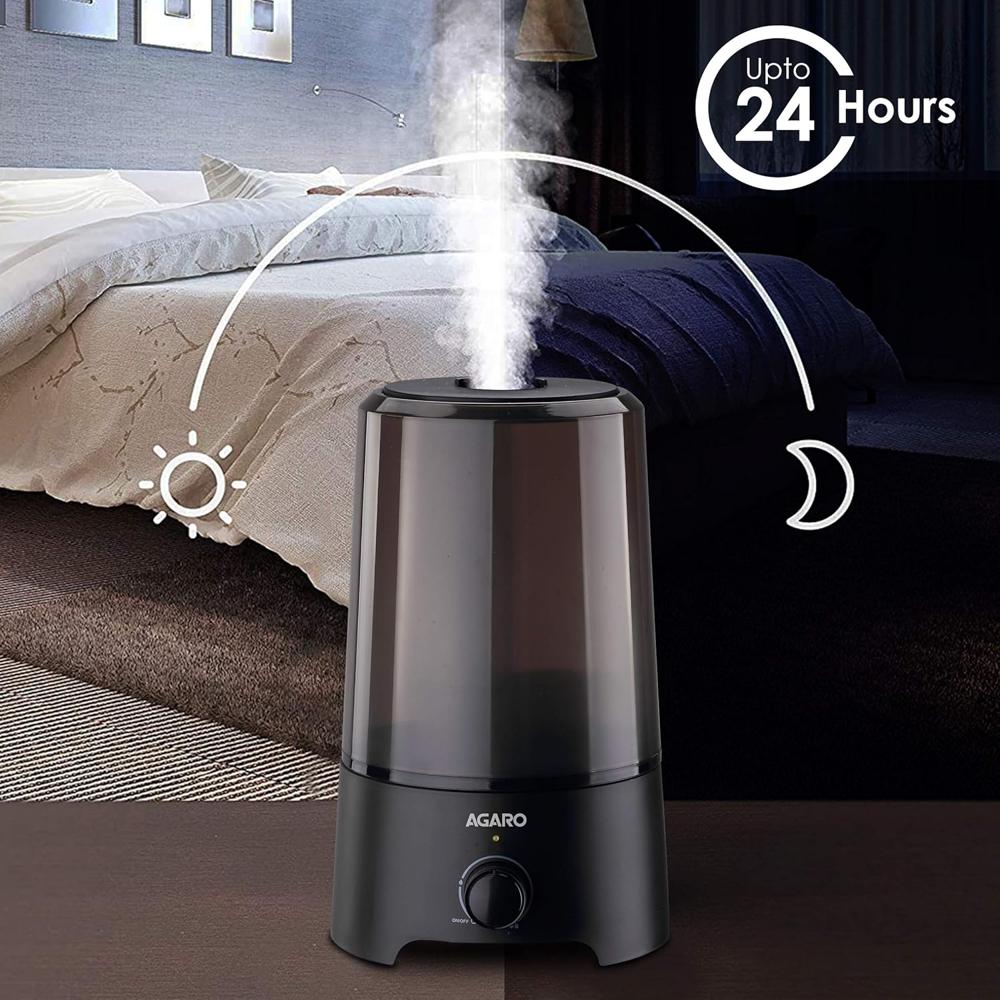 AGARO Verge Cool Mist Humidifier, 2.5L, For Bedroom, Home Office, Adjustable Mist Output, Super (33492)