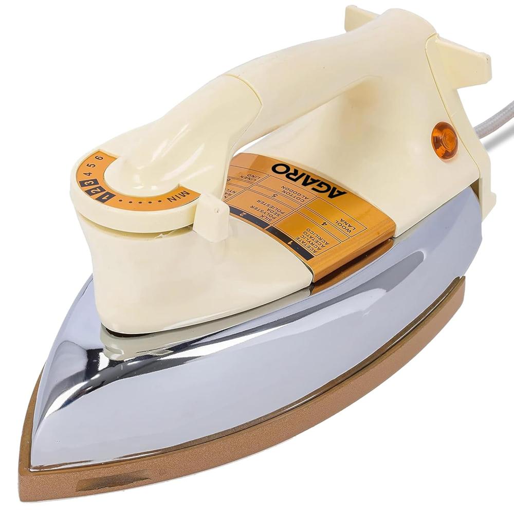 AGARO Regency Triple Layered Heavy Weight Electric Dry Iron, 1000W, Non- Stick Coated Heavy Sole Plate, Fast Heating, Removes Wrinkle, Creases(34049)