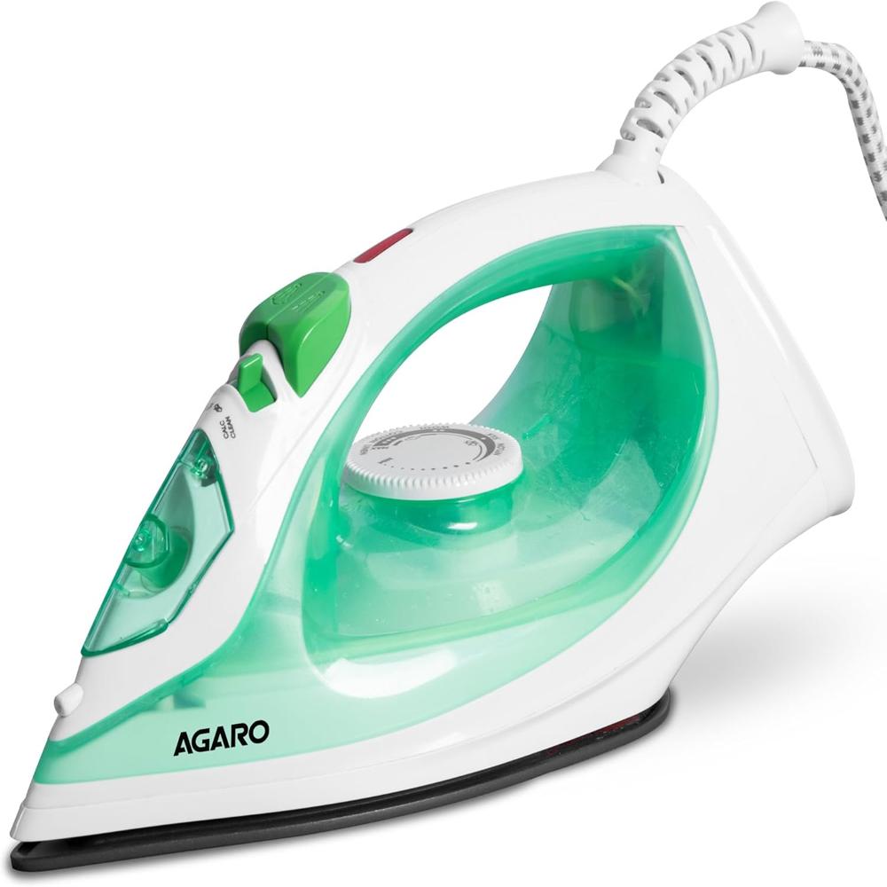 AGARO Regal Steam Iron, 1200 Watts, Ceramic Coated Sole Plate, Fast Heating, 360 Degree Swivel Cord, Anti-Drip Function (34043)