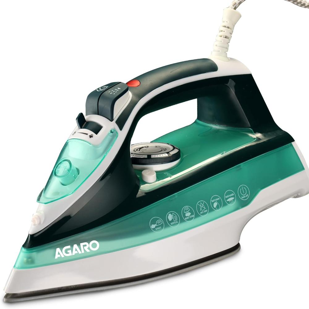 AGARO Galaxy Steam Iron, 2200W, Ceramic Coated Sole Plate, Fast Heating, 0.8 gms/min of steam burst, (34063)