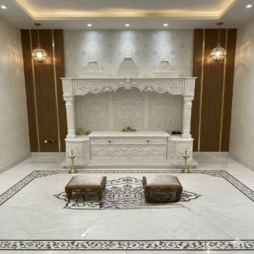 सफेद संगमरमर का घरेलू मंदिर