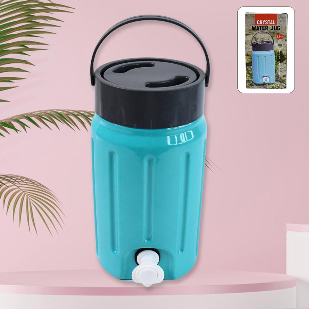 Insulated Water Jug With Tap Leakproof, Travel Cooler (2.5 Ltr) - Color: Mix