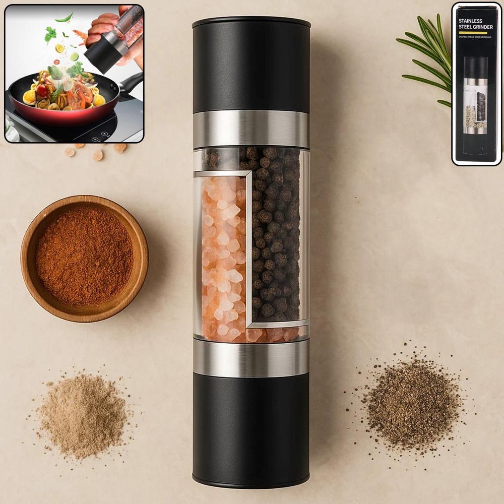 2-In-1 Stainless Steel Salt And Pepper Grinder - Color: Mix