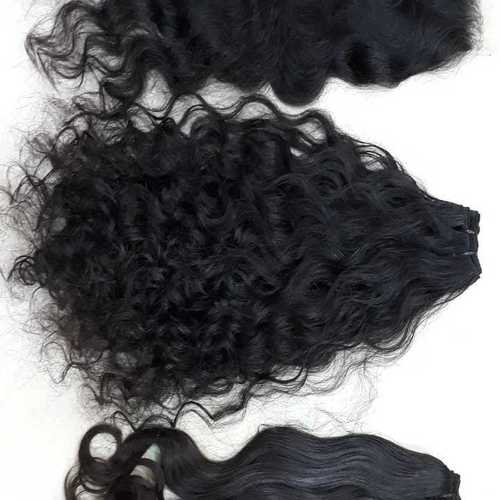 Curly Weft Hair - Premium Quality Remy Human Hair, Natural Texture - Tangle-Free, Lightweight, Versatile for Styling