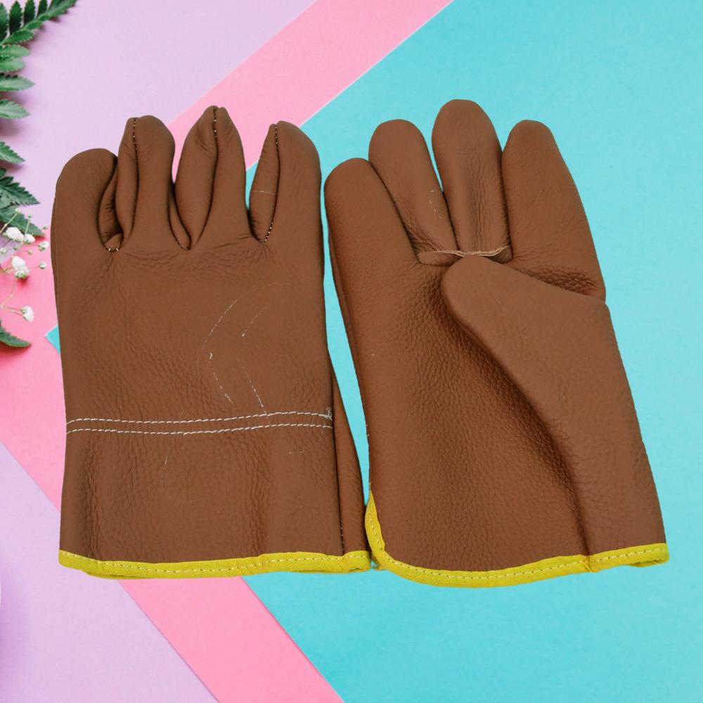 Gloves Gardening Gloves For Men Women Leather Gloves Heavy Duty Gloves (1 Pair) - Color: Mix