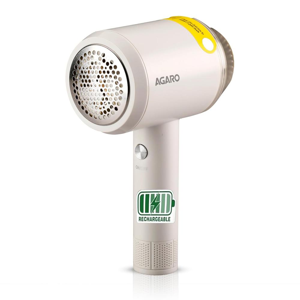 AGARO  Lint Remover, Electric Fabric Shaver, Rechargeable, Portable, Multi-Functional Fuzz Remover from Woollen Sweaters, Coat, Blankets, Jackets/Burr Remover, Pill Remover from Carpets, Curtain (33529)