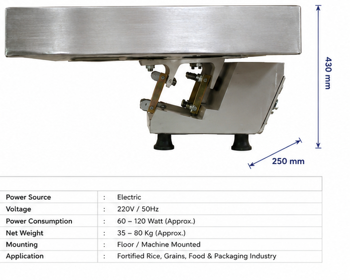 5 Ton Fortified Rice Vibrator Feeder