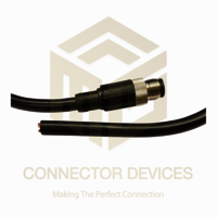 M12 17 Pin Male With Moulded Cable - Brass Gold-plated Contacts, 2m Black Pu/pvc, Ip67, Enhanced Emi Shielding