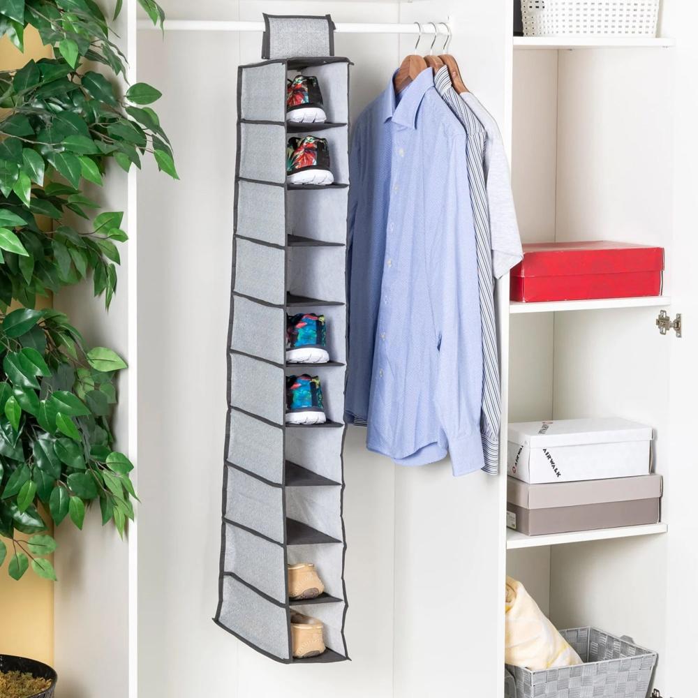 10-Tier Foldable Multipurpose Storage Rack  Collapsible Fabric Wardrobe Organizer