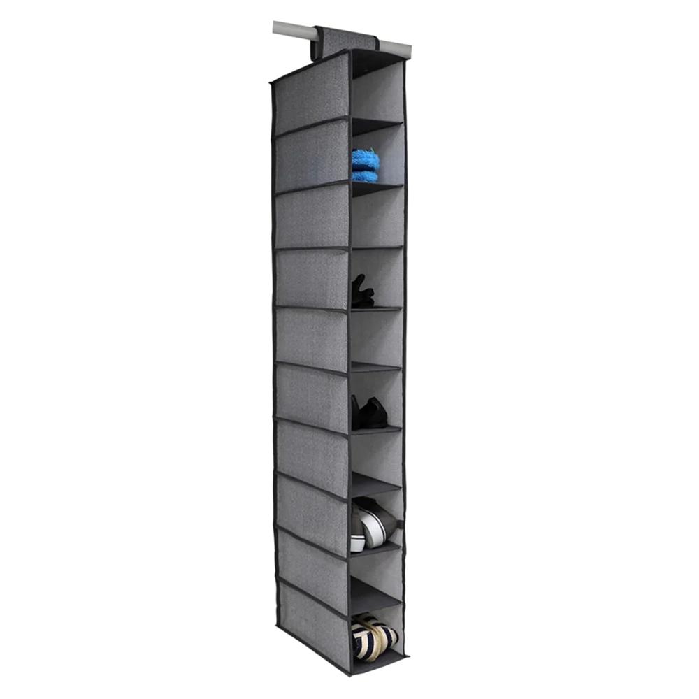 10-Tier Foldable Multipurpose Storage Rack  Collapsible Fabric Wardrobe Organizer