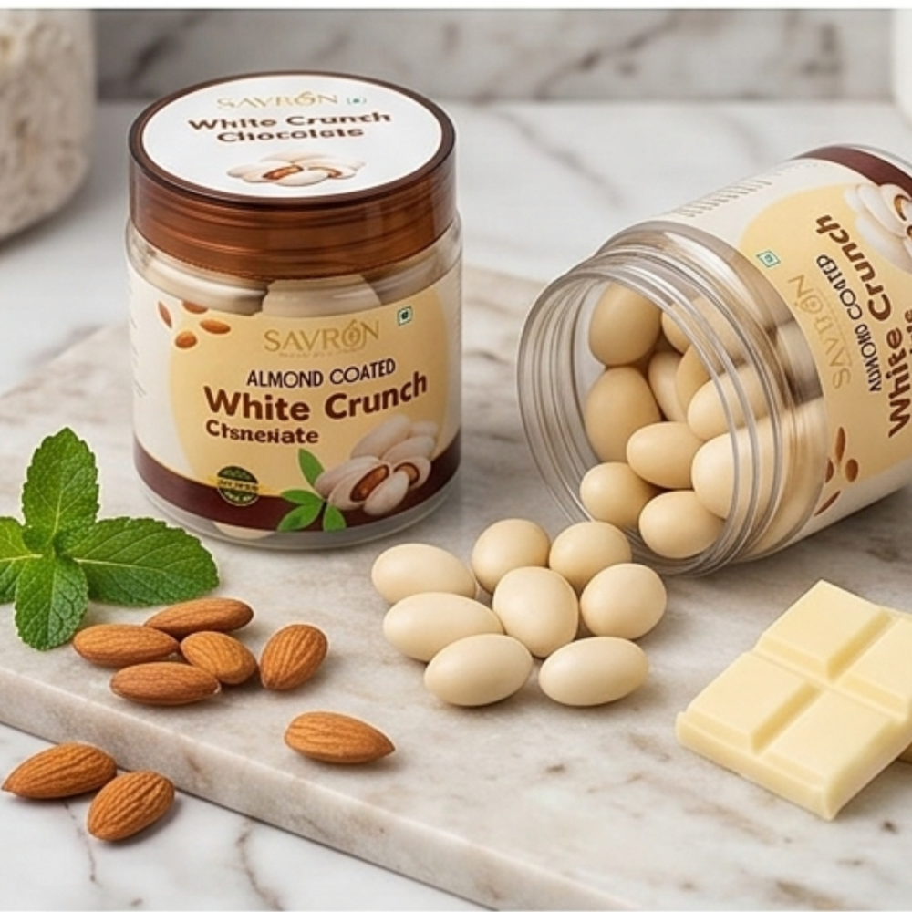 Almonds coated white chocolate