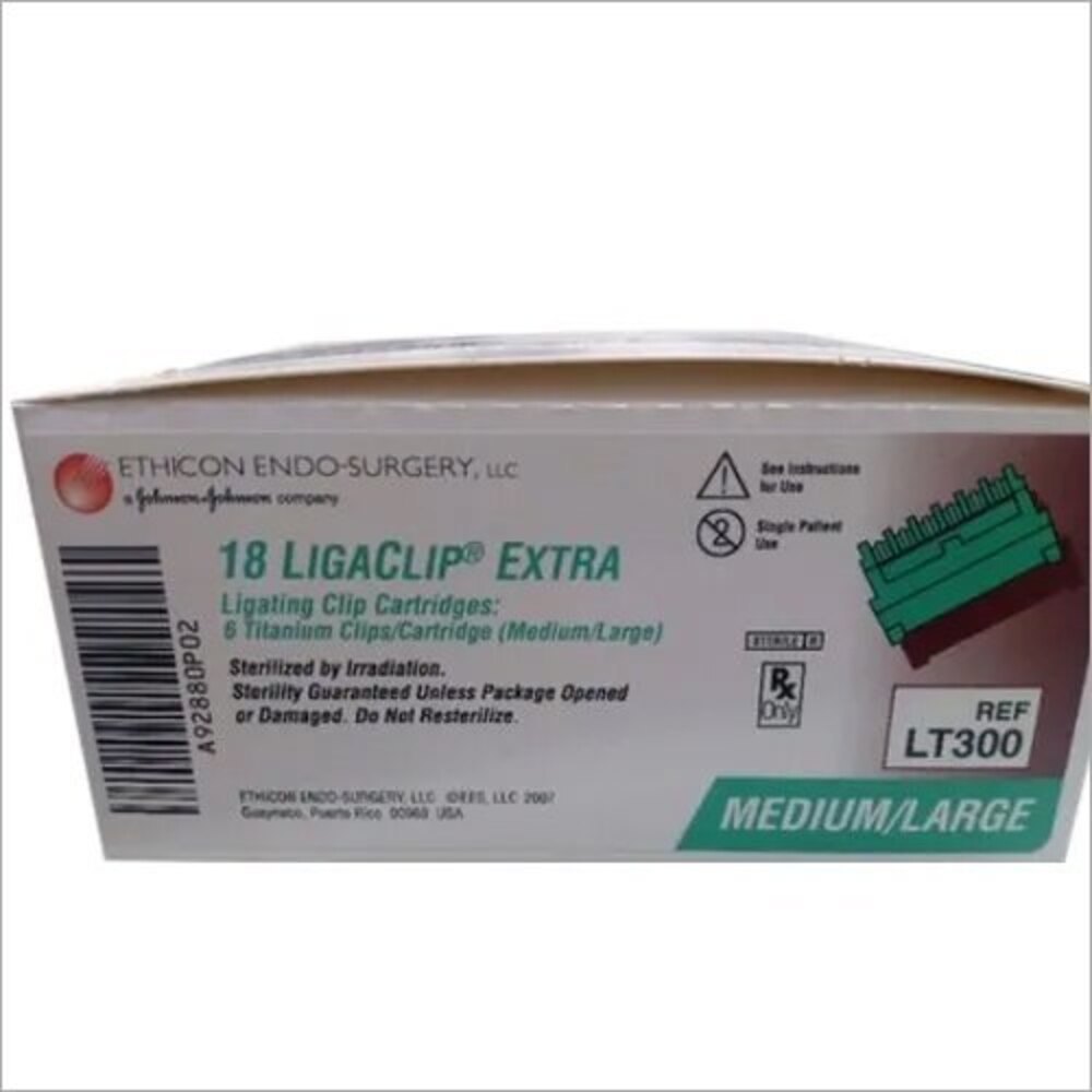 Ethicon LT300 Ligaclip Extra Ligating Clips Open & Endo Single Clip Medium Large