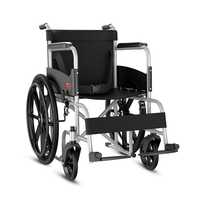 EASYCARE Foldable Wheelchair for Elderly & Patients  Self-Propelled Lightweight Wheelchair  MS Frame with Hammered Finish  Hand Brakes & Rear Wheel Locks  Adjustable Seat Belt C