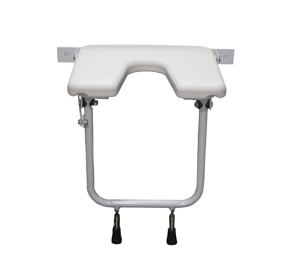 EASYCARE Folding Wall Shower Chair, Shower Seat Wall Mounted for Seniors, Foldable Bathroom Shower Bench for Pregnant Woman, Space-Saving, Stable & Heavy Load-B