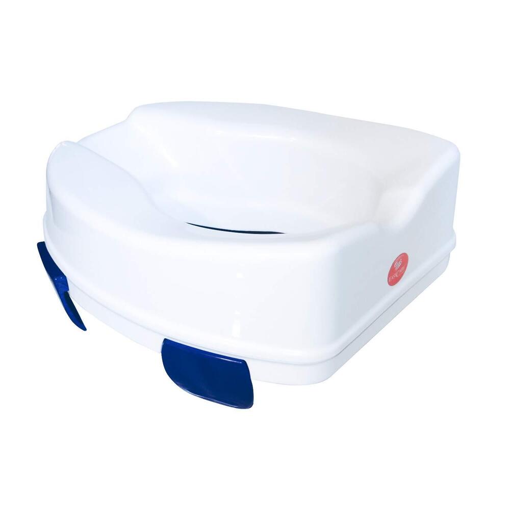 EASYCARE Commode Raiser with 4 Clamps - Toilet Commode Raiser with Safe Lock Adds 4 to Height of Toilet