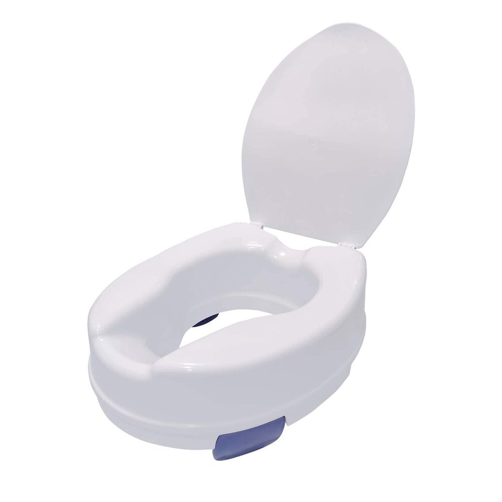EASYCARE Commode Raiser with 4 Clamps - Toilet Commode Raiser with Safe Lock Adds 4 to Height of Toilet
