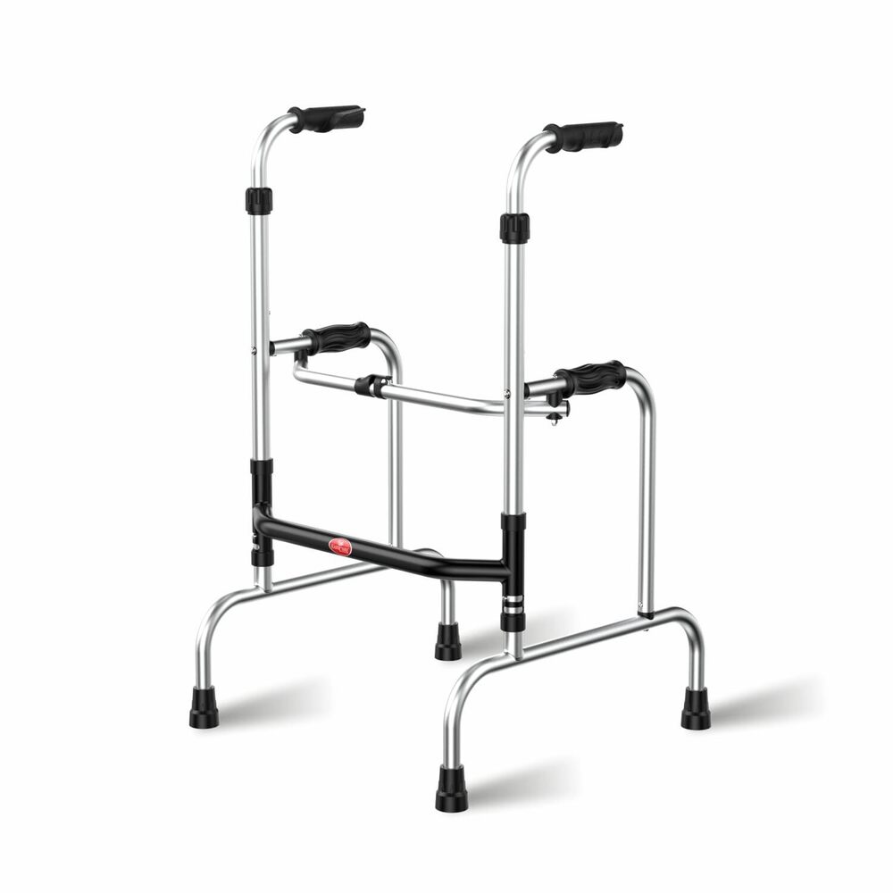 EASYCARE 5-Level Adjustable Height Step Walker  Lightweight & Foldable Aluminum Walker  Safe & Stable Support for Elderly, Dual Reciprocal Mode, Stand Assist, Sturdy Frame fo