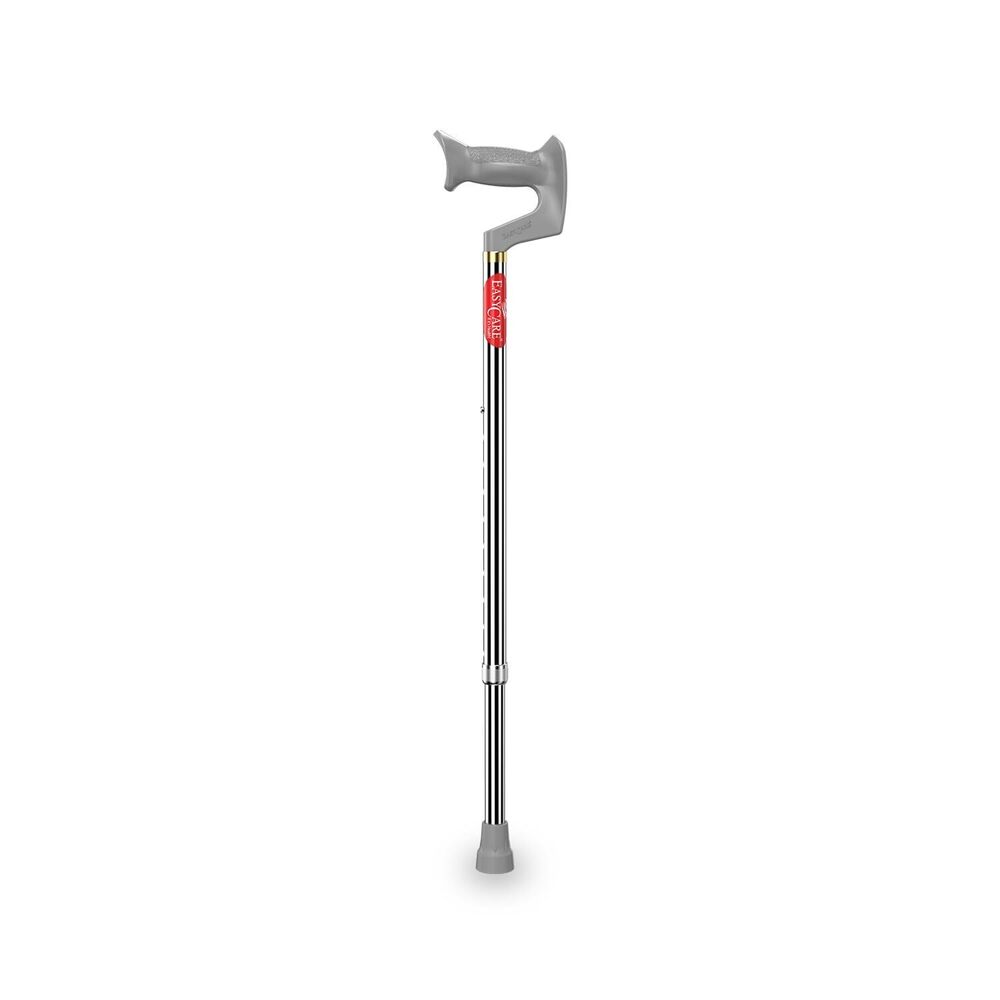 EASYCARE Premium Walking Stick  Lightweight Aluminium with 10 Height Levels Adjustable  Ergonomic Handle, Anti-Slip Base  Support for Old Age Seniors, Men, Women & Patients (Sin