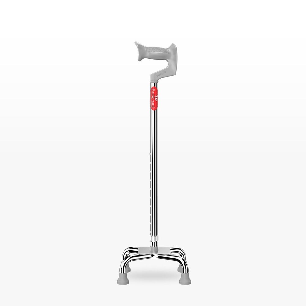 EASYCARE Premium Walking Stick Lightweight Aluminium with 10 Height Levels Adjustable Ergonomic Handle Anti-Slip Base Support for Old Age Seniors Men Women & Patients (Fou