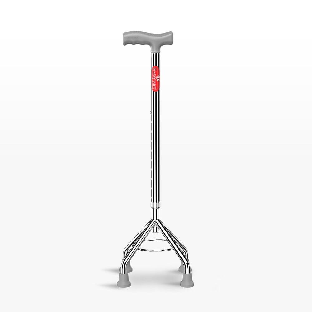 EASYCARE Walking Stick  Lightweight Aluminium with 10 Height Levels Adjustable  Ergonomic Handle, Anti-Slip Base  Support for Old Age Seniors, Men, Women & Patients (High Rise 4