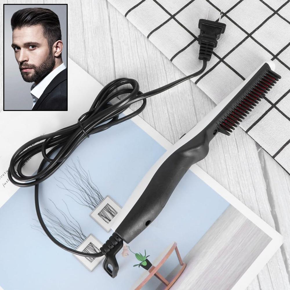 Electric Hair Straightening Comb Portable Straight Beard Comb (1 Pc) - Color: Mix