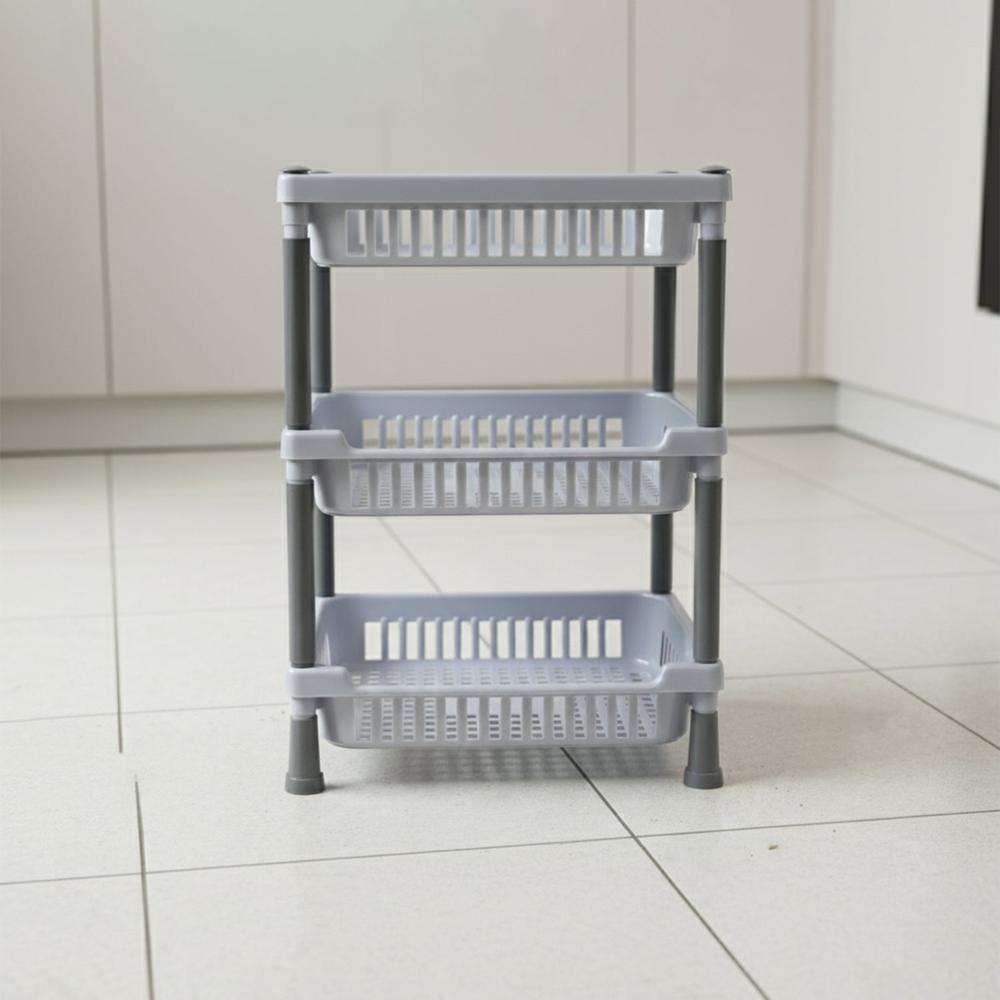 3-layer Multipurpose Kitchen Storage Basket Rack - Color: Mix