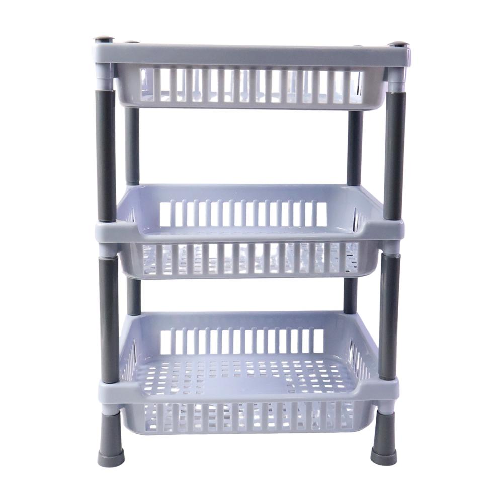 3-layer Multipurpose Kitchen Storage Basket Rack - Color: Mix