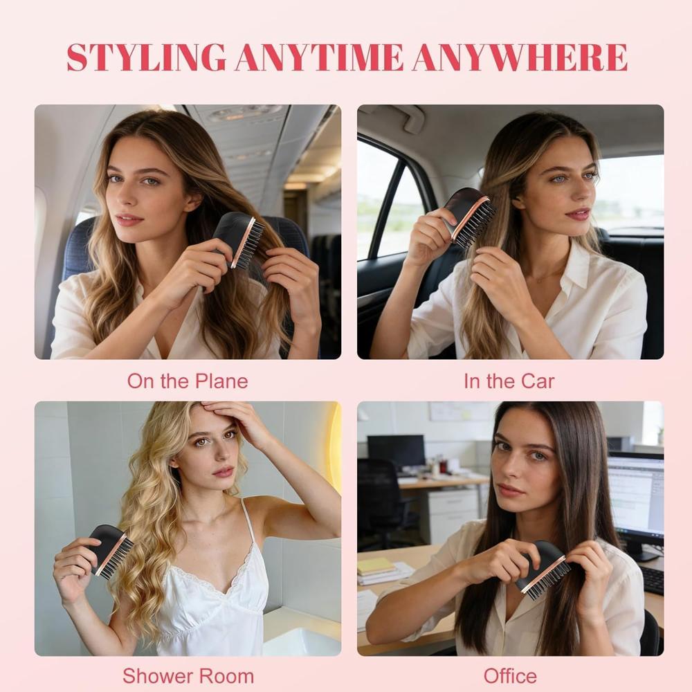 Mini Wireless Hair Straightening Comb