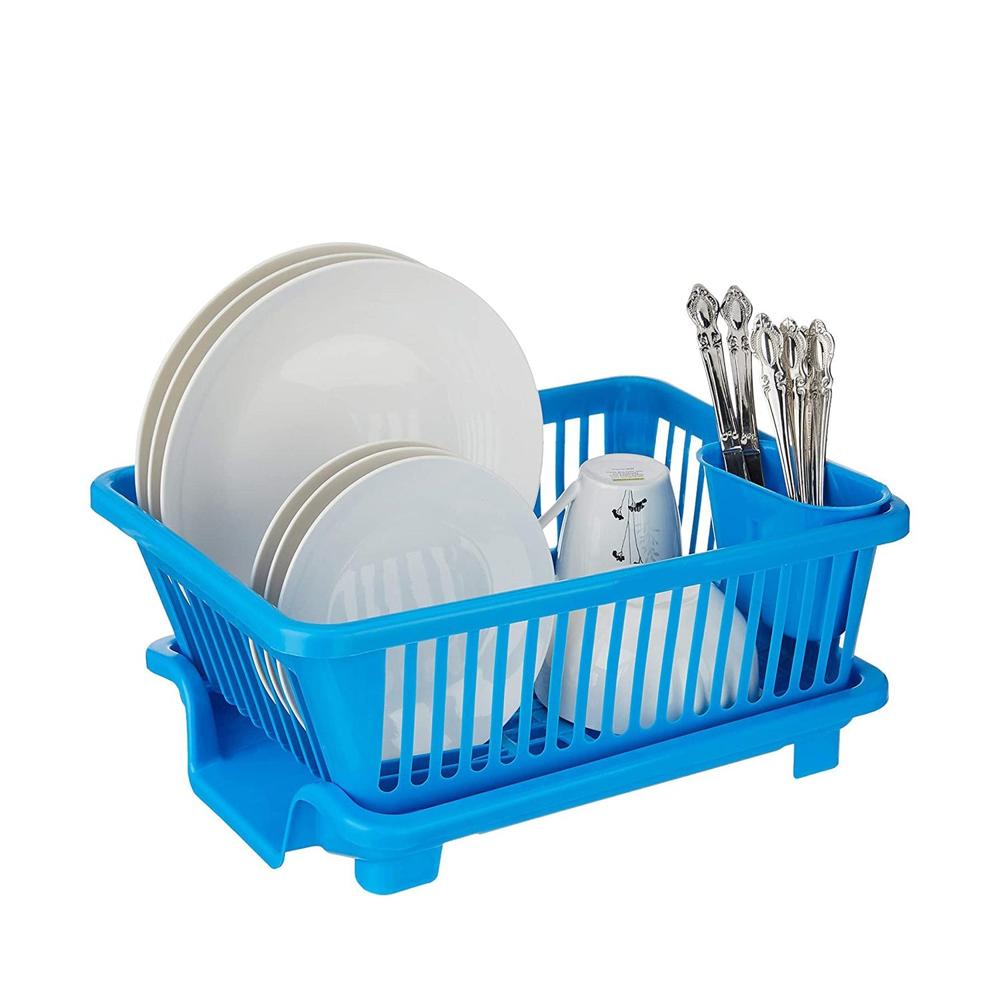 Plastic Sink Dish Drainer Drying Rack (With Brown Box) ( MOQ :- 3 Pc)