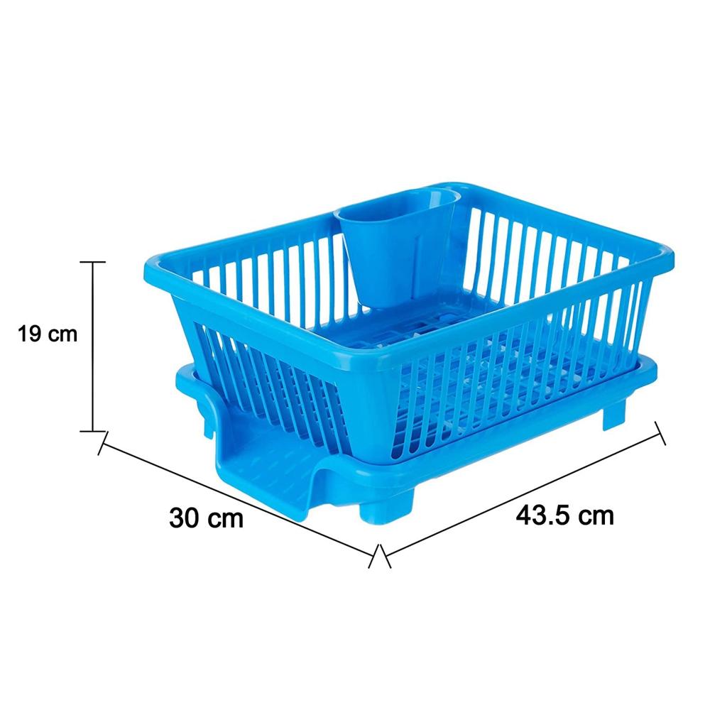 Plastic Sink Dish Drainer Drying Rack (With Brown Box) ( MOQ :- 3 Pc)