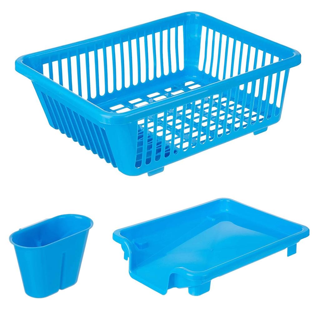 Plastic Sink Dish Drainer Drying Rack (With Brown Box) ( MOQ :- 3 Pc)
