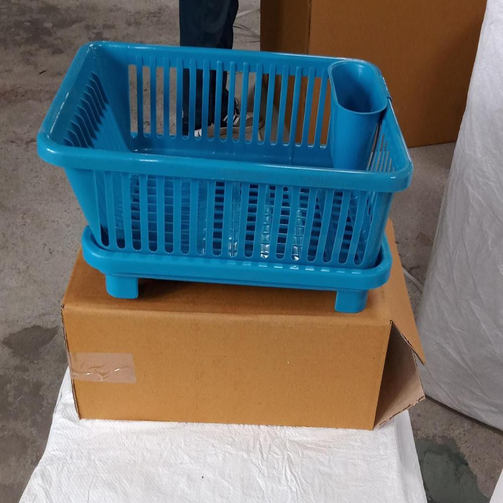 Plastic Sink Dish Drainer Drying Rack (With Brown Box) ( MOQ :- 3 Pc)