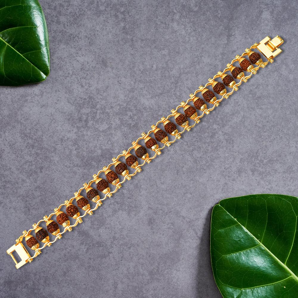 Golden Modern Rudraksha Bracelet (1 Pc) - Color: Mix