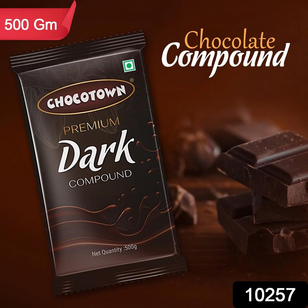 Dark Compound 500gm | Chocotown Dark Choco Slab - Color: Mix