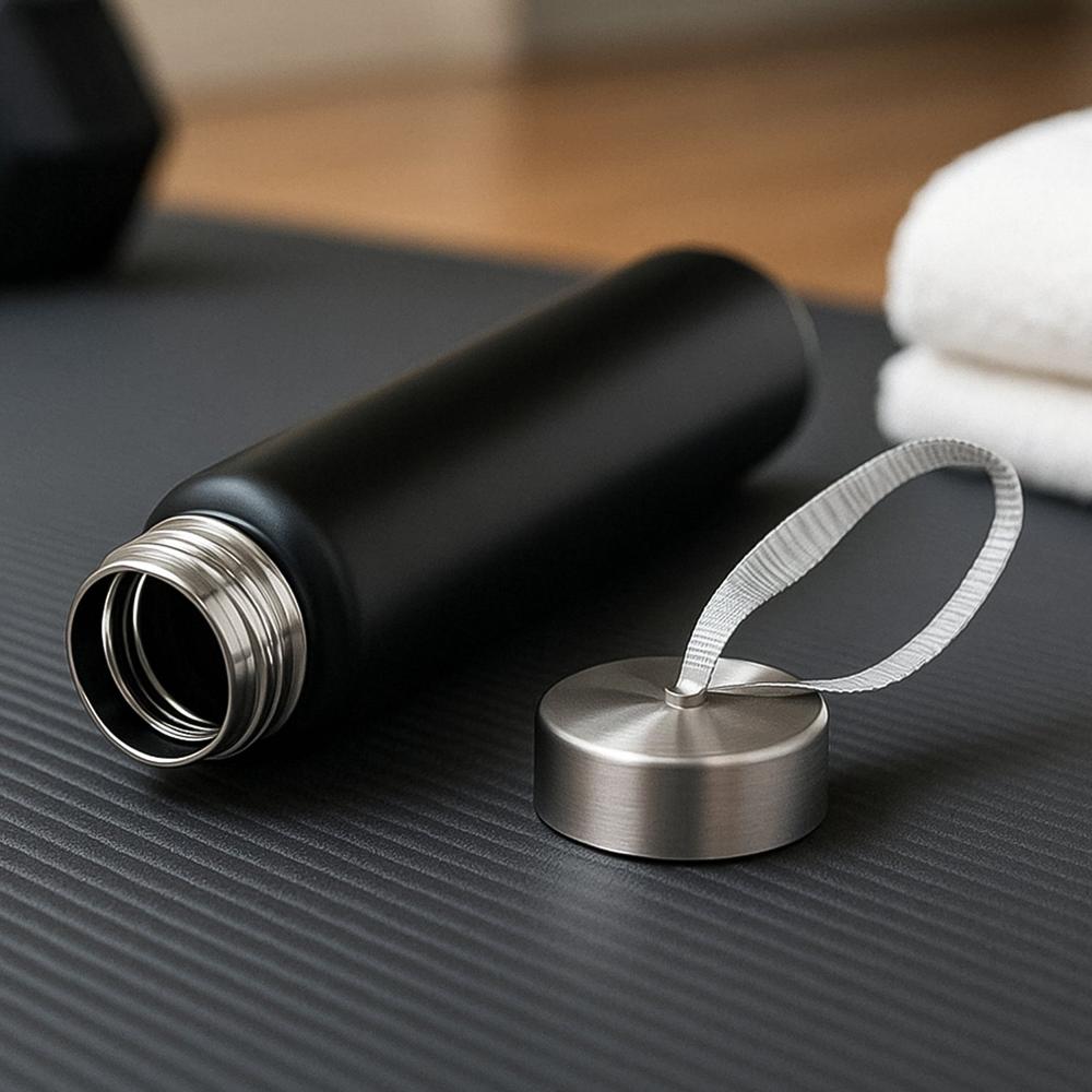 Portable Stainless Steel Water Bottle with Strap (Approx 250ML)