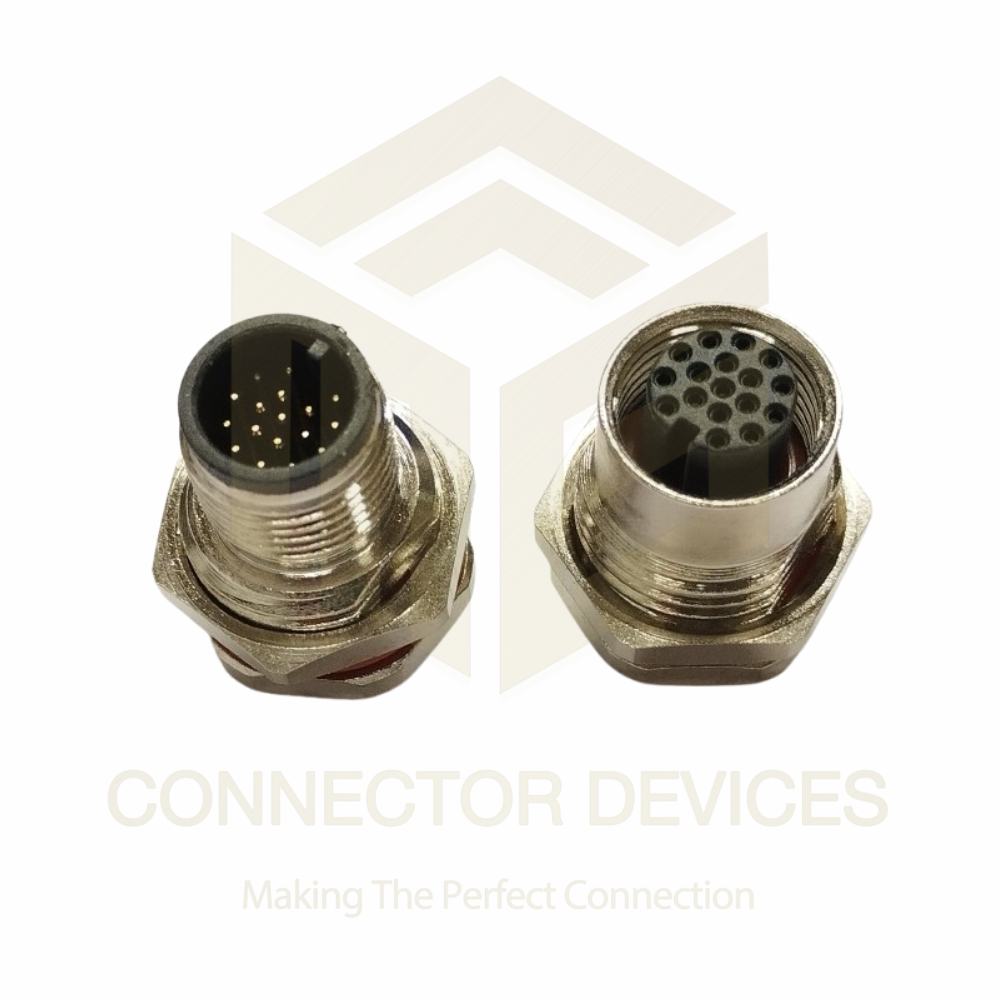 M12 17 Pin Connector Male female bulkhead