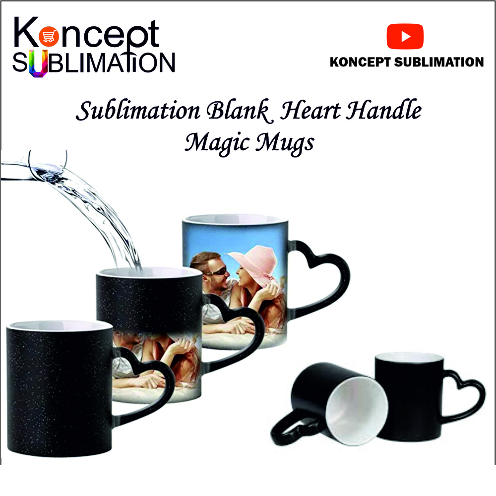 Sublimation Blank Heart Handle Magic Mugs